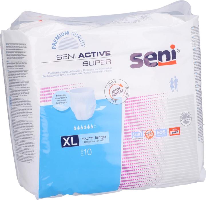 Immagine prodotto Seni Attivo Super Pantaloni monouso traspiranti in vita 120-160cm 6 gocce (10 x, Grande vantaggio)