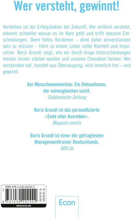 Image du produit Verstehen heisst nicht einverstanden sein (Allemand, Boris Grundl, 2017)