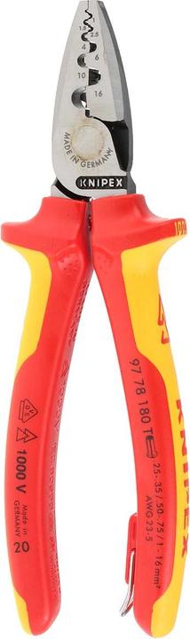 Actual product image Knipex Crimping Pliers for wire ferrules (180 mm)