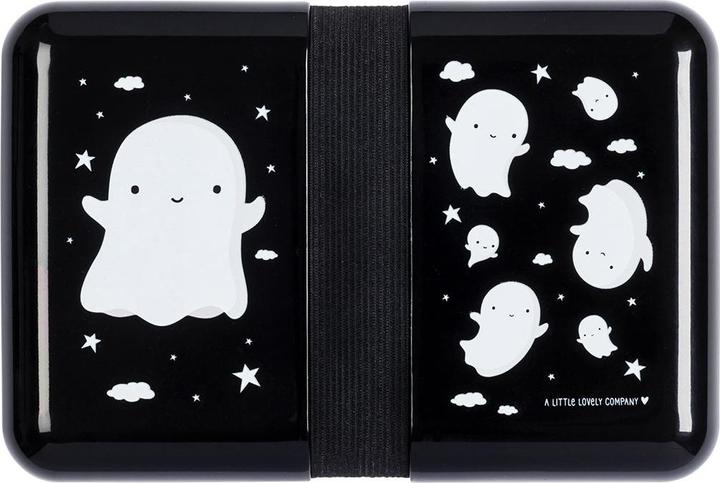 Produktbild A Little Lovely Company Lunchbox Ghost SBGHBL17 schwarz 18x6x12cm (0.85 l)