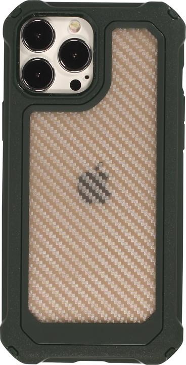 Produktbild PhoneLook Hülle Military Elite kompakt Cover mit semi-transparentem Carbon Rücken (Apple iPhone 14 Pro)