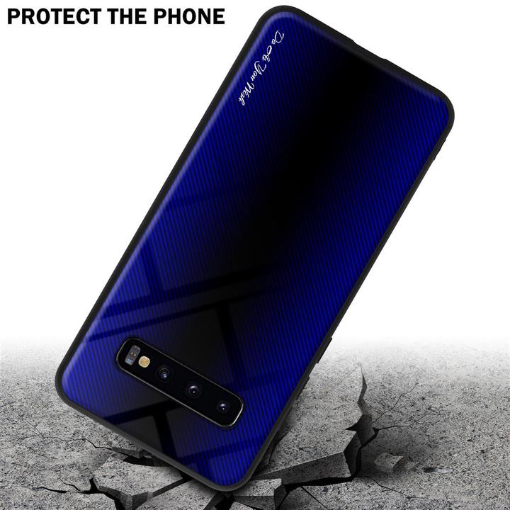 Actual product image Cadorabo TPU Striped Glass Cover (Samsung Galaxy S10+)