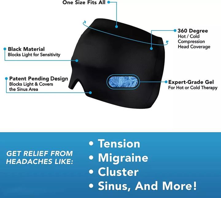 Actual product image PhoneLook Masque / bonnet universel anti-migraine thérapie froid et chaud pour adulte (1 x)