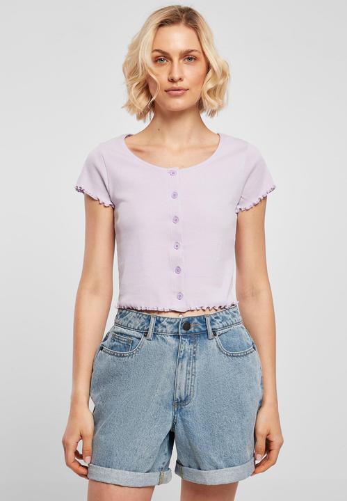 Produktbild Urban Classics Ladies Cropped Button Up Rib Tee (S)