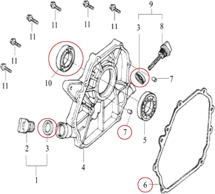 Produktbild Wiltec LIFAN Benzinmotor 6,5 PS Ersatzteil Dichtungssatz Dichtungen Set Benzin Motor