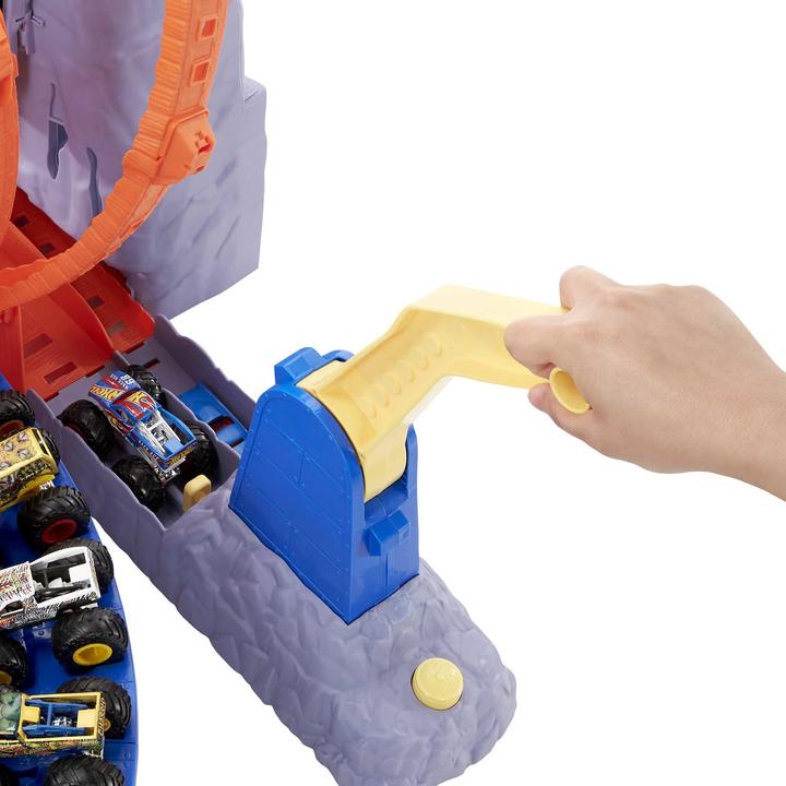 Actual product image Hot Wheels Monster Trucks T-Rex Volcano Arena