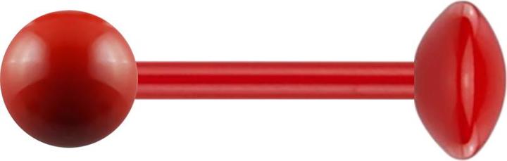 Immagine prodotto Star Piercing Barbell Fire Red con palla e disco (senza ottone, Acciaio chirurgico 316L)