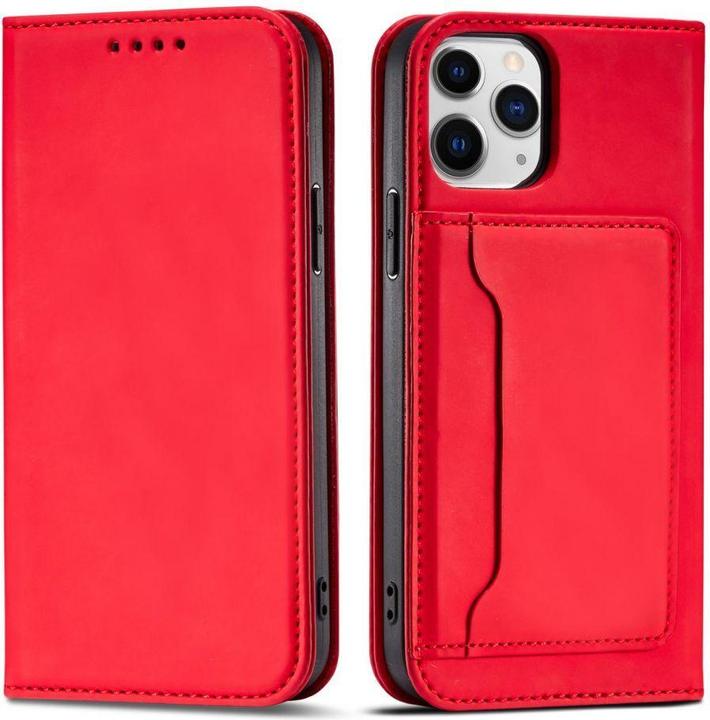 Actual product image Hurtel Magnet Card Case for iPhone 12 Pro Max Pouch Card Wallet Card Holder Red (Apple iPhone 12 Pro Max)