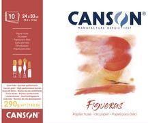 Produktbild Canson Zeichenpapierblock "Figueras", 400 x 500 mm, 290 g/qm 10 Blatt, Leinenstruktur, an der kurzen Seite (Blanko)