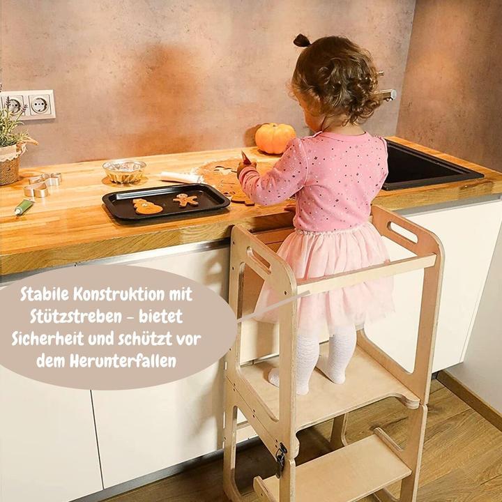 Produktbild Hermex Faltbarer Kinder-Lernturm aus Holz mit Maltafel