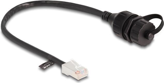 Produktbild Delock Kabel RJ45 Stecker zu RJ45 Buchse zum Einbau mit Vers (F/UTP, CAT5e, 0.25 m)