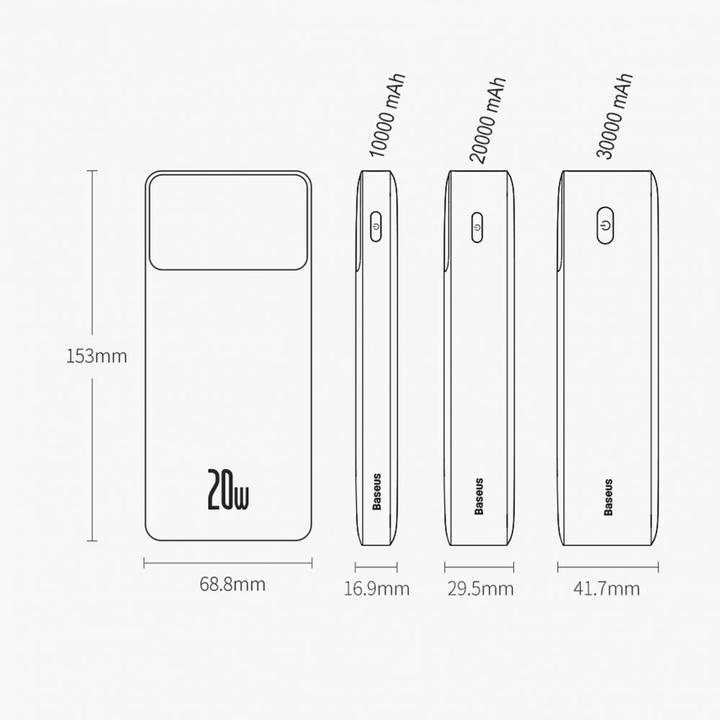 Image du produit Baseus Afficheur numérique Bipow (30000 mAh, 20 W, 111 Wh)