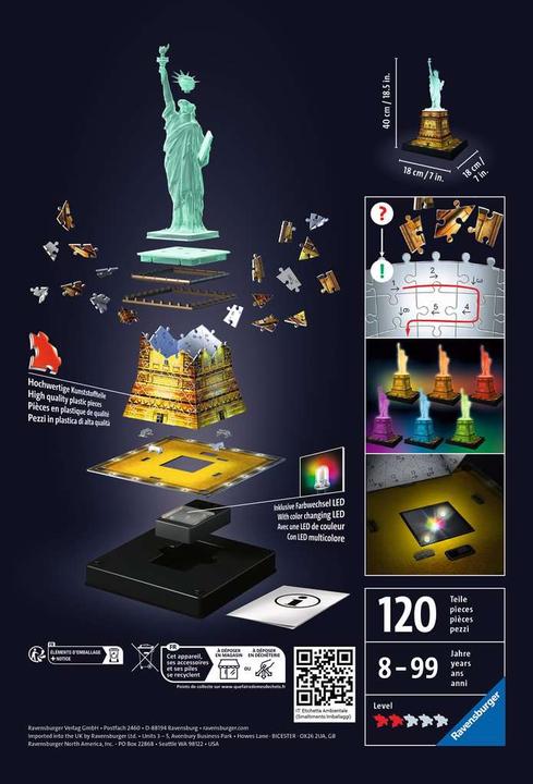 Actual product image Ravensburger Statue of Liberty at night (108 pieces)