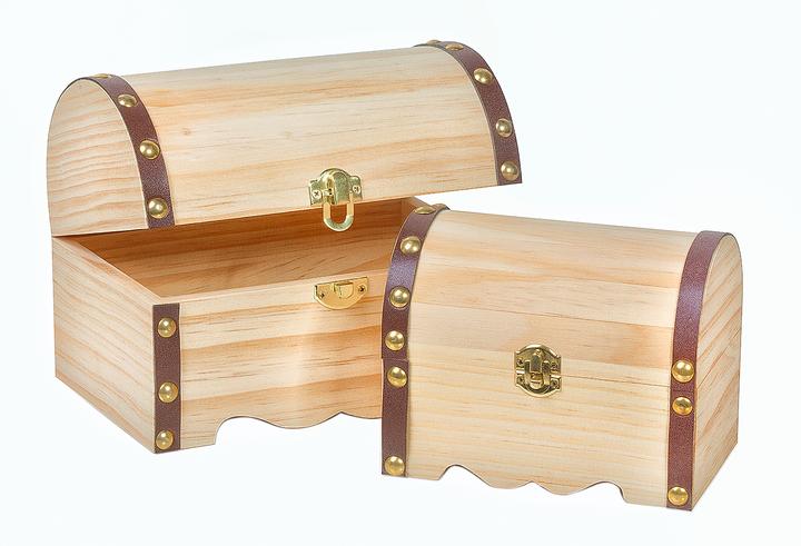 Produktbild VBS Runddeckeltruhe mit Beschlag, 2er-Set