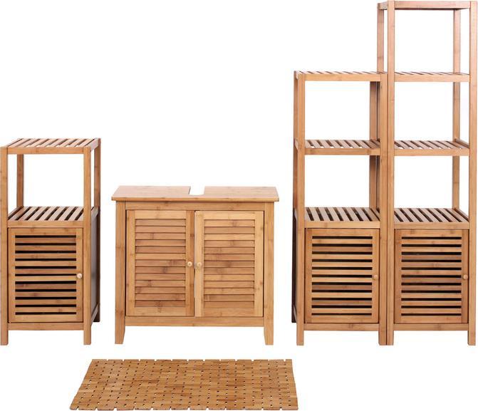 Immagine prodotto Mendler Set da bagno, mobile bagno completo mobile bagno con porta, bambù