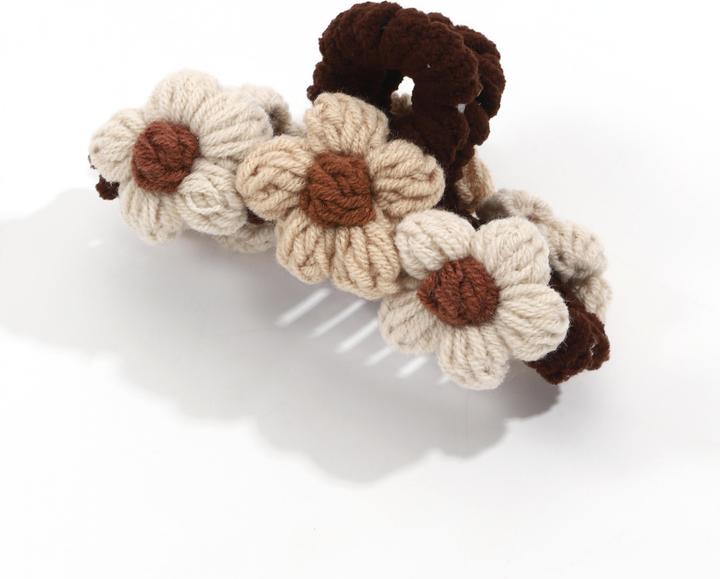 Activity Board Vintage Blumendekor Haar Kralle Clip, Herbst und Winter gestrickt Hai Clip, Haarschmuck (1 Stk.)