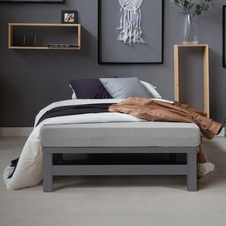 Actual product image Jamb Pallet bed Wooden bed 90x200cm solid wood white (90 x 200 cm)