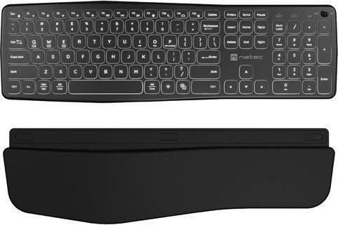 Produktbild Genesis Klawiatura Natec KLAWIATURA NATEC PORIFERA US BEZPRZEWODOWA BLUETOOTH + 2.4GHZ X-SCISSOR PODŚWIETLEN (Eng. Int., Kabellos)