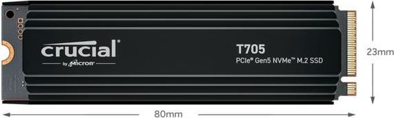 Actual product image Crucial T705 with Heatsink (2000 GB, M.2 2280)