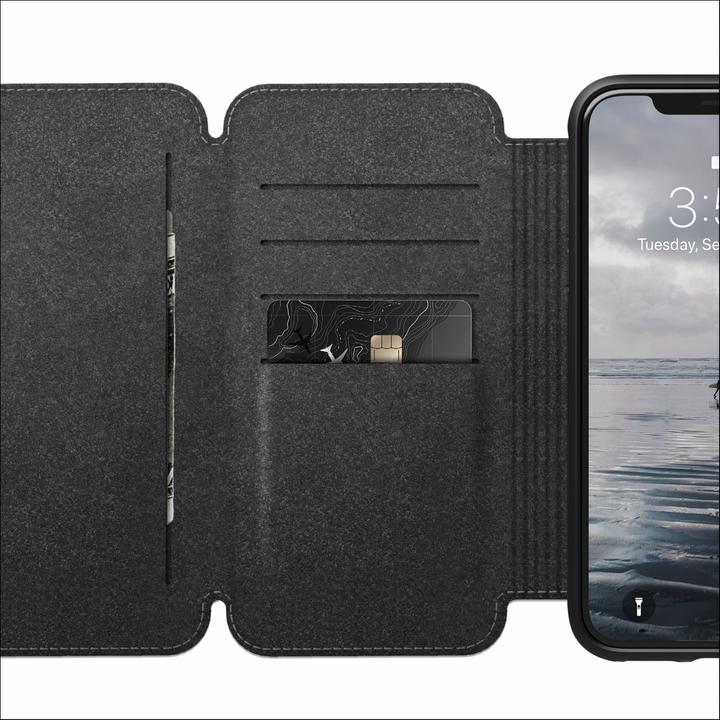 Produktbild Nomad Tri-Folio Leather Rugged Black iPhone X / Xs (Apple iPhone X, Apple iPhone XS)