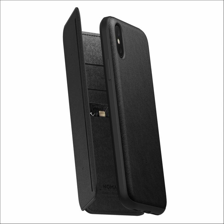 Produktbild Nomad Tri-Folio Leather Rugged Black iPhone X / Xs (Apple iPhone X, Apple iPhone XS)