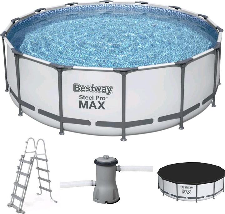Immagine prodotto Bestway Piscina Steel Pro MAX Frame completa di pompa filtro Ø 427 x 122 cmRound (Ø 427 x 122 cm)