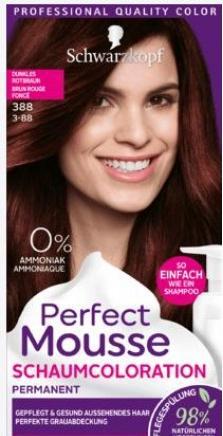 Actual product image Schwarzkopf Perfect Mousse 388 Dunkles Rotbraun (388 Dark reddish brown)