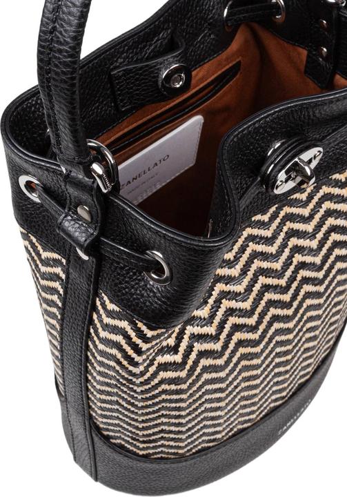 Actual product image Zanellato monda wicker s bucket bag color black