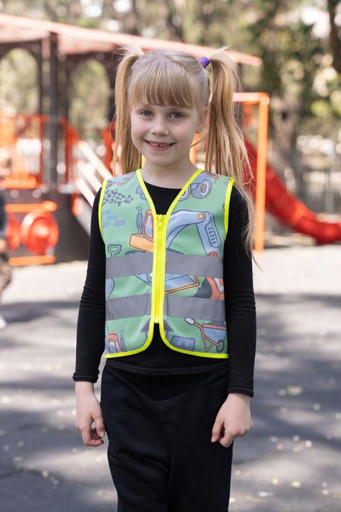 Image du produit Korntex Gilet de sécurité enfant Action "Working Heroes" - CO2 Neutral - Vert clair/chantier - XS (XS)