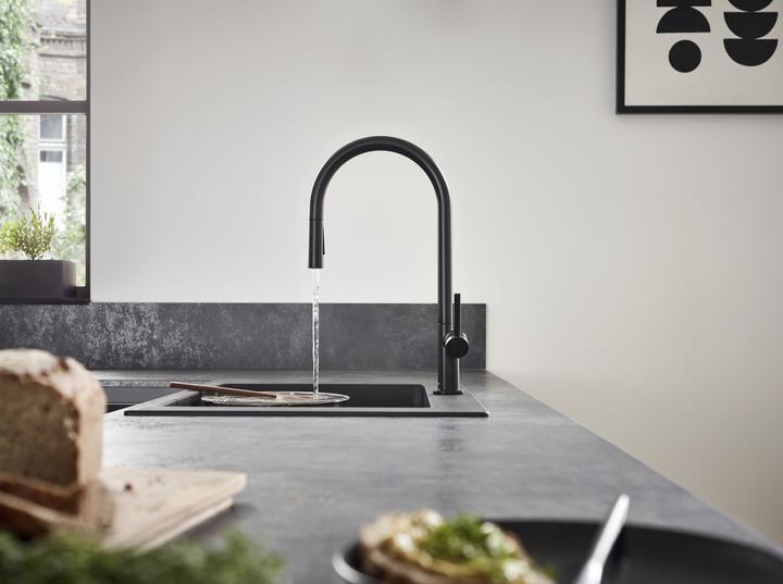 Actual product image hansgrohe HG single-lever sink mixer 210 TALIS M pull-out spray matt black