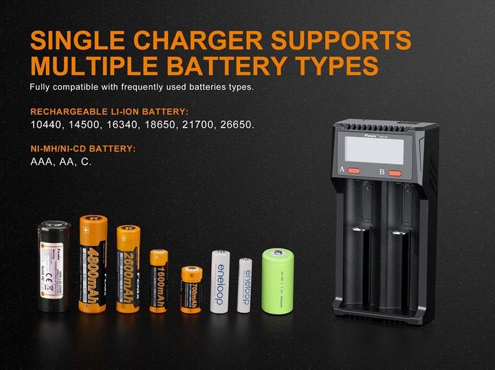 Image du produit Fenix ARE-D2 (26650, AA, AAA, C, Chargeurs sans batterie)