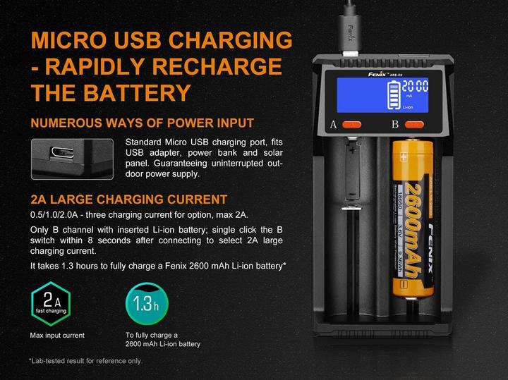Image du produit Fenix ARE-D2 (26650, AA, AAA, C, Chargeurs sans batterie)