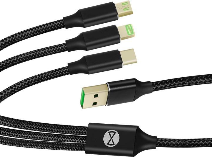 Actual product image Forever USB-A – USB-C, Lightning, USB Micro B (1.20 m, USB 3.2 Gen 2)