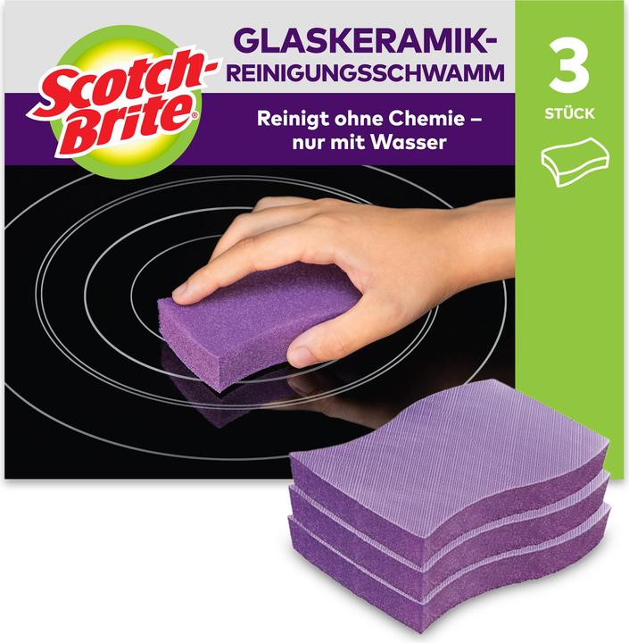 Scotch-Brite Glaskeramik-Reinigungsschwamm (3 Stk.)