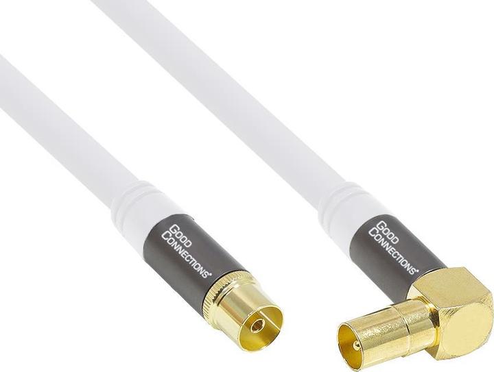 Image du produit Good Connections Câble d'antenne SAT SmartFLEX, IEC/coax mâle coudé vers femelle, plaqué or, quadruple blindage (Câble d'antenne)
