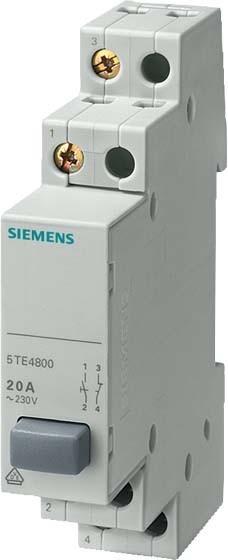 Siemens SIEM 5TE4808 Push-button, 1S/1Ã 20A 1 button blue without latching function