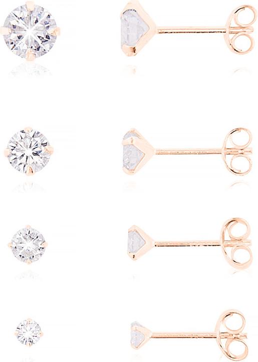 Produktbild Leyda Ohrstecker Zirkonia (Silber 925 1 Mikron Rosé Vergoldet 18k, Synthetischer Stein)
