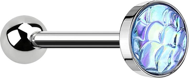 Image du produit Star Piercing Micro Barbell silber mit Fischschuppen aqua (Acier chirurgical 316L)
