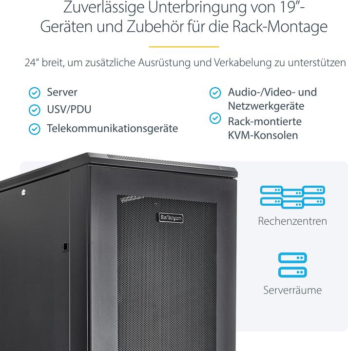 Immagine prodotto StarTech Monta Il Tuo Server O Le Tue Apparecchiature Di Rete In Questo Armadio Server 42u - Rack 42u (42 HE, Rack da 19 pollici)