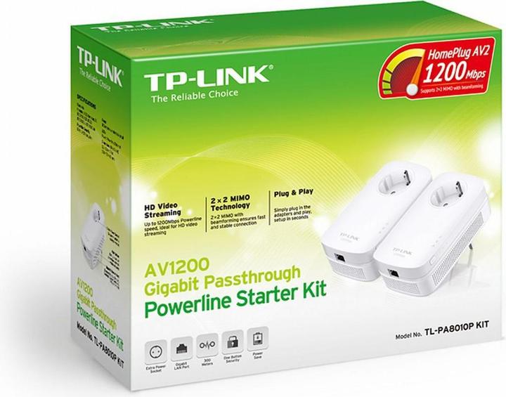 Actual product image TP-Link AV1300 Gigabit Passthrough Powerline Starter Kit (1200 Mbit/s)