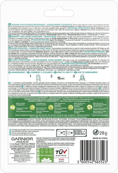 Actual product image Garnier Tissue Mask
