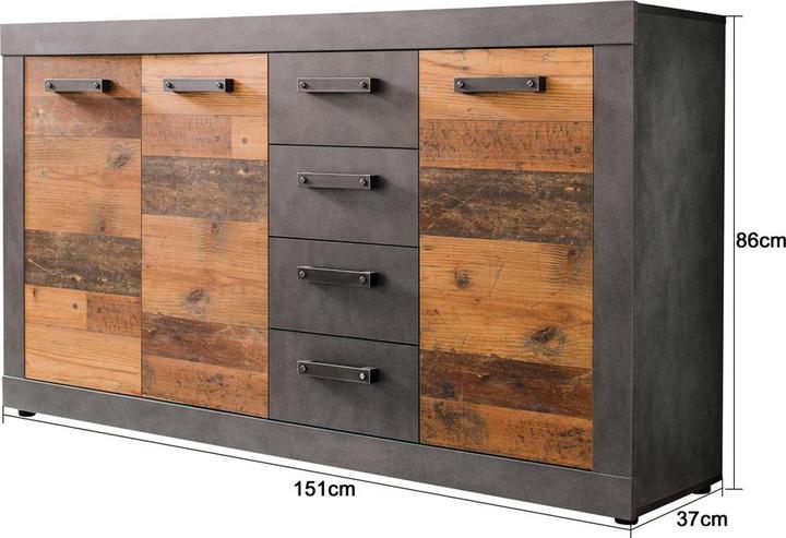Produktbild Ebuy24 Kommode Indy (86 x 151 x 37 cm)