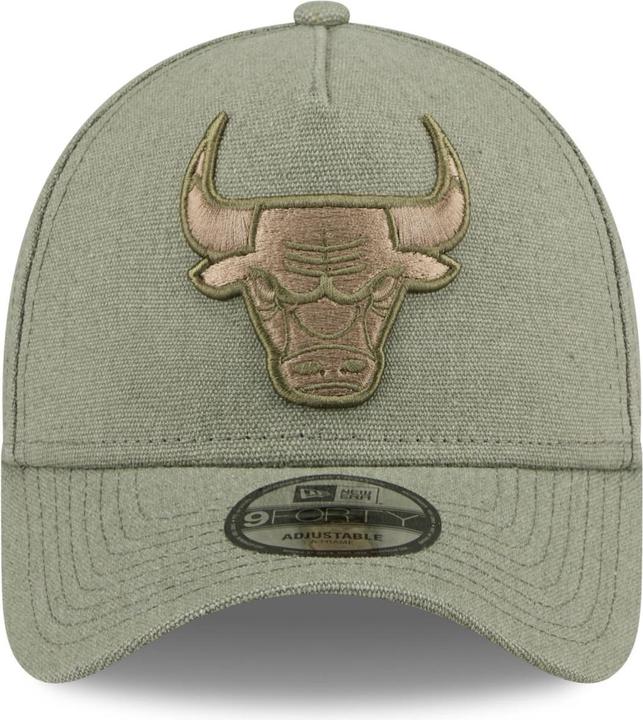 Produktbild New Era A-Frame Trucker Leinen Cap - Chicago Bulls oliv (One Size)