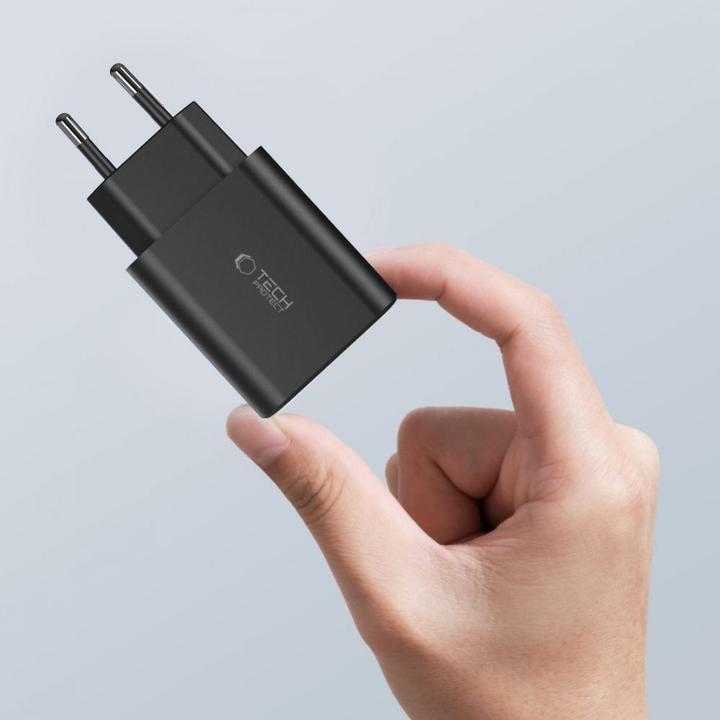 Image du produit Tech-Protect NC30W chargeur réseau 2x USB-C PD 30W / USB-A QC 3.0 - noir (30 W)