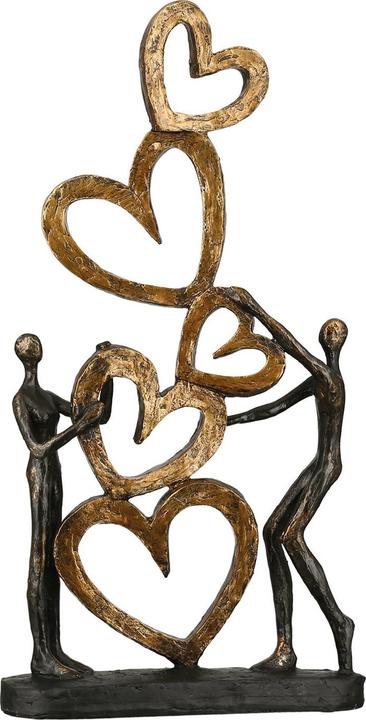 Gilde Poly sculpture "Heart on heart" 98269