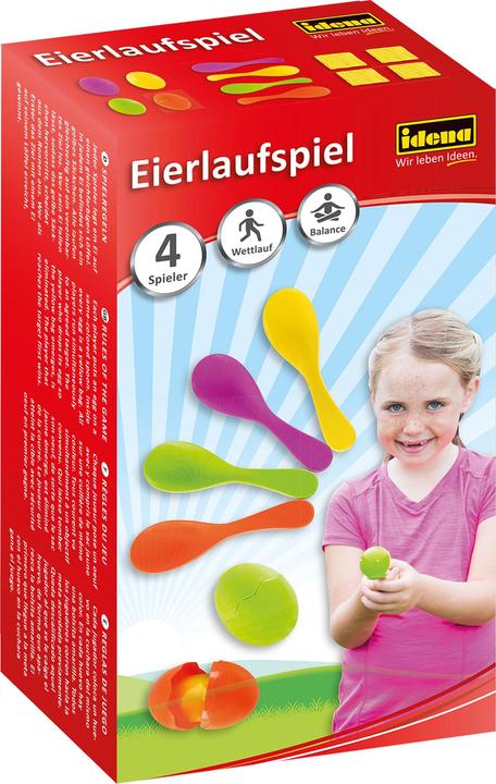 Actual product image Idena Egg race game with "egg yolk" sandbags