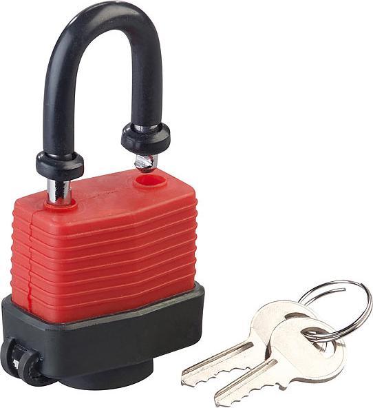 Produktbild AGT 2er Pack Wetterfestes Profi-Stahlseil mit Vorhängeschloss, 5 m, Ø 1 cm (500 cm)