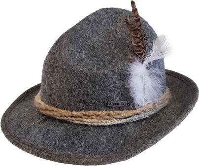 Immagine prodotto PartyChimp Cappello Oktoberfest in grigio scuro con piuma