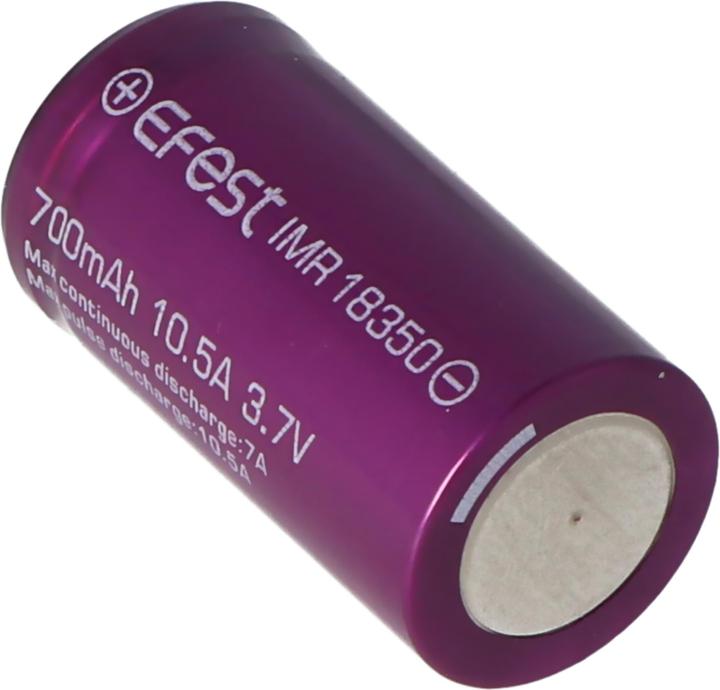 Immagine prodotto Efest Batteria viola IMR18350 (più polo piatto) (1 pz., 18350, 700 mAh)