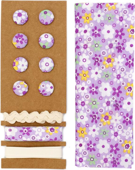 Image du produit Glorex Kit textile fleurs lilas 48x48cm, rubans 3x1m+8 boutons
